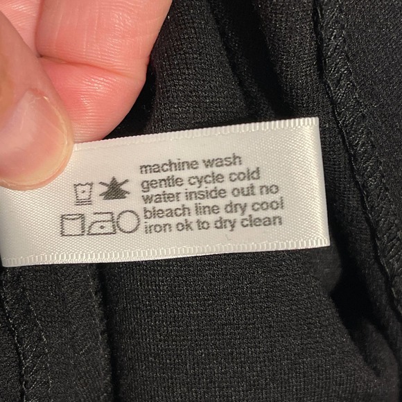 Three Dots Black V Neck Long Sleeve Bodycon Dress Large Pre-owned - Picture 7 of 9